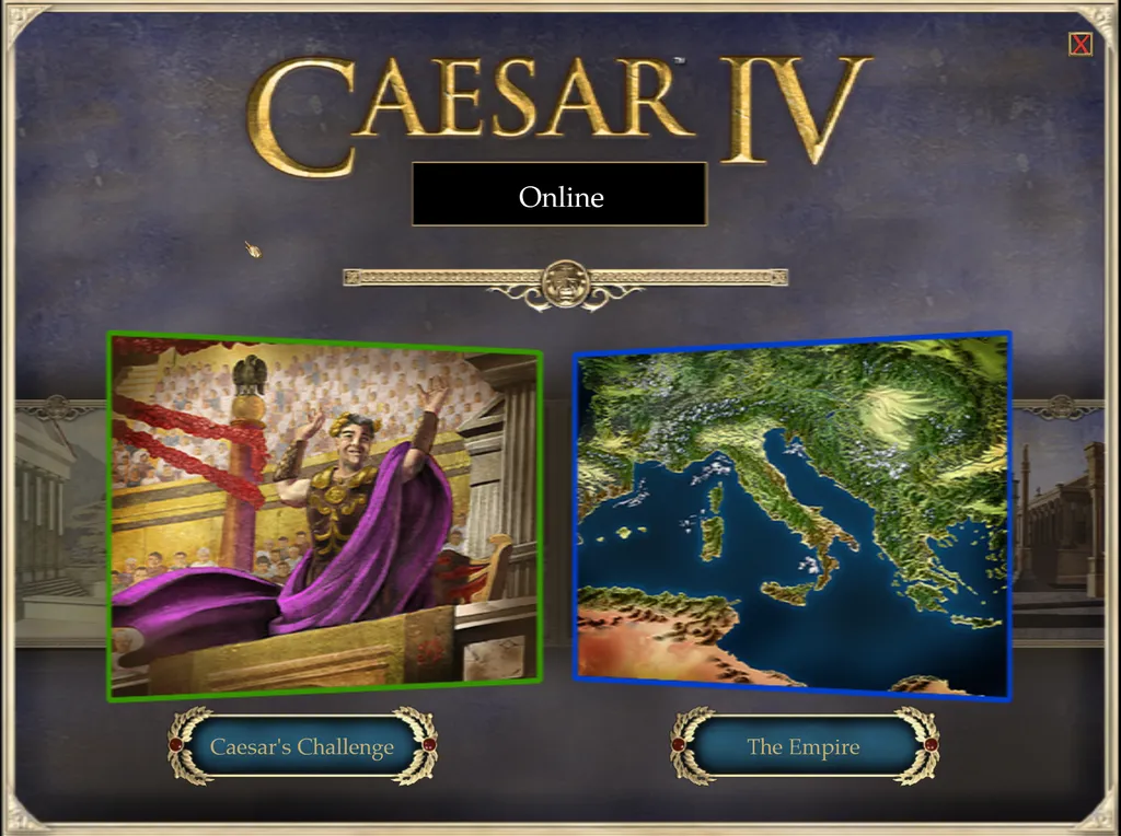 The Caesar IV Online screen after logging in