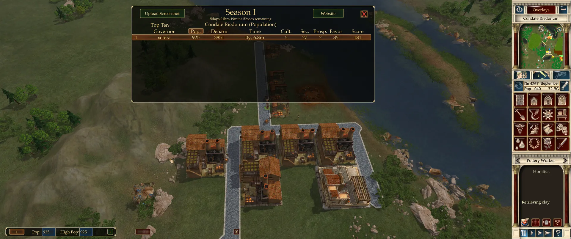 The Caesar IV Online screen after logging in